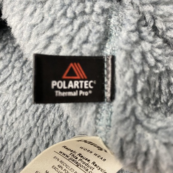 Patagonia Jacket Womens XL Blue Polartec ThermalPro Fleece Quarter Snap Pullover - Picture 6 of 13